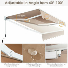 Load image into Gallery viewer, 8FT x 6.5FT Retractable Aluminum Patio Sun Awning-Beige
