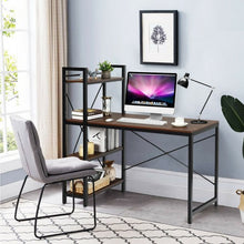 Load image into Gallery viewer, 47.5" Writing Study Computer Desk with 4-Tier Shelves-Tan