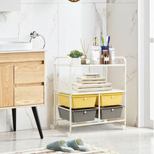 Load image into Gallery viewer, 4 Drawers Shelves Rolling Storage Cart Rack-Yellow