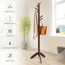 Load image into Gallery viewer, Wooden Free Standing Coat Rack -Walnut