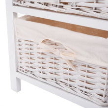 Load image into Gallery viewer, White Nightstand End Table with 2 Baskets
