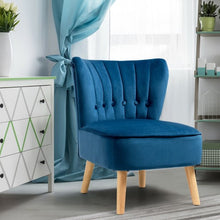 Load image into Gallery viewer, Armless Accent Chair Tufted Velvet Leisure Chair-Blue