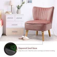 Load image into Gallery viewer, Armless Accent Chair Modern Velvet Leisure Chair-Pink