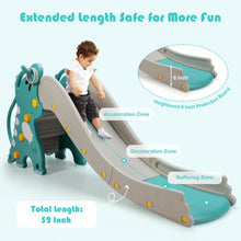 Load image into Gallery viewer, 4-in-1 Kids Climber Slide Play Set with Basketball Hoop-Green