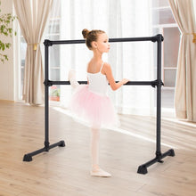 Load image into Gallery viewer, 4 Feet Portable Double Freestanding Barre Dancing Stretching-Black