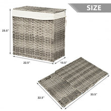 Load image into Gallery viewer, Hand-woven Foldable Rattan Laundry Basket-Gray