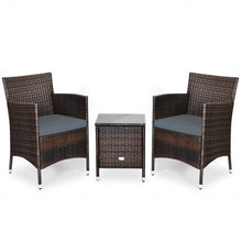 Load image into Gallery viewer, 3 pcs Outdoor Rattan Wicker Furniture Set-Gray