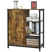 Load image into Gallery viewer, Multipurpose Freestanding Storage Cabinet with 3 Open Shelves and Doors