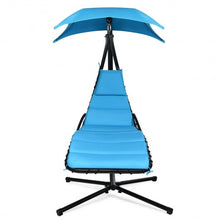 Load image into Gallery viewer, Hanging Stand Chaise Lounger Swing Chair w/ Pillow-Blue
