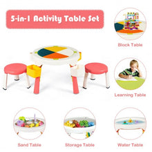 Load image into Gallery viewer, 5-in-1 Kid Folding Storage Activity Table Chair Set-Pink