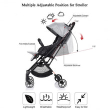 Load image into Gallery viewer, Lightweight Foldable Pushchair Baby Stroller with Foot Cover-Gray
