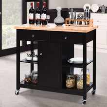Load image into Gallery viewer, Rolling Kitchen Trolley Island Utility Cart Storage Shelf-Deep Brown
