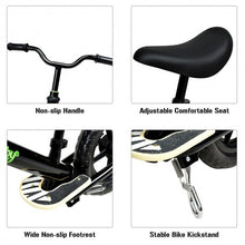 Load image into Gallery viewer, 12” Kids No Pedal Balance Bike with Adjustable Seat-Black
