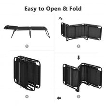 Load image into Gallery viewer, Folding Heightening Design Beach Lounge Chair with Pillow for Patio-Black