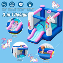 Load image into Gallery viewer, Inflatable Slide Bouncer with Basketball Hoop for Kids Without Blower