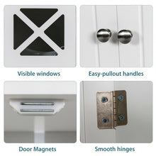 Load image into Gallery viewer, Wooden Freestanding Storage Cabinet with Visible Windows and 1 Adjustable Shelf
