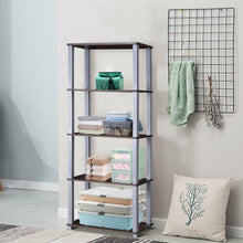 Load image into Gallery viewer, 5-Tier Multi-Functional Storage Shelves Rack Display Bookcase-Coffee