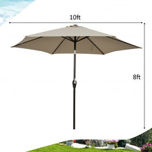Load image into Gallery viewer, 10 ft Outdoor Market Patio Table Umbrella Push Button Tilt Crank Lift-Tan