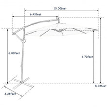 Load image into Gallery viewer, 10FT 360° Rotation Solar Powered LED Patio Offset Umbrella-Navy