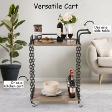 Load image into Gallery viewer, 2-Tier Rolling Kitchen Bar Serving Cart