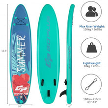 Load image into Gallery viewer, 10 Feet Inflatable Stand Up Paddle Board with Backpack Leash Aluminum Paddle-M