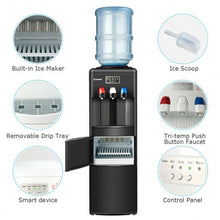 Load image into Gallery viewer, Top Loading Water Dispenser with Built-In Ice Maker Machine-Black