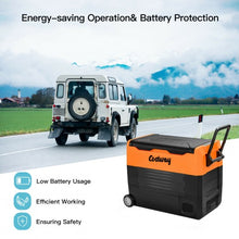Load image into Gallery viewer, 58 Quarts Car Refrigerator Portable RV Freezer Dual Zone with Wheel-Orange