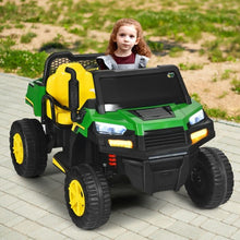 Load image into Gallery viewer, 12V Battery Powered Kids Ride On Dumpbed Truck RC-Green