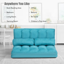 Load image into Gallery viewer, Foldable Floor 6-Position Adjustable Lounge Couch-Blue