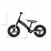 Load image into Gallery viewer, 12" Kids No-Pedal Balance Bike with Adjustable Seat-Black