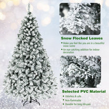 Load image into Gallery viewer, Pre-Lit Premium Snow Flocked Hinged Artificial Christmas Tree-7.5'