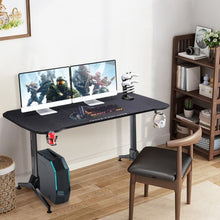 Load image into Gallery viewer, 63 inch Height Adjustable Gaming Desk with Mouse Pad and USB Gaming Handle Rack