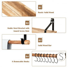 Load image into Gallery viewer, Wooden Wall-Mounted Floating Storage Shelf with Removable Towel Bar