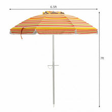 Load image into Gallery viewer, 6.5FT Sun Shade Patio Beach Umbrella with Carry Bag-Red & Orange
