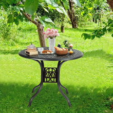 Load image into Gallery viewer, 36" Cast Aluminum Round Patio Dining Table with Umbrella Hole