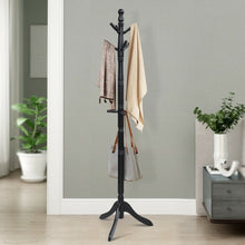 Load image into Gallery viewer, Adjustable Free Standing Wooden Coat Rack-Black