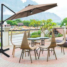 Load image into Gallery viewer, 10 Ft Patio Offset Cantilever Umbrella with Solar Lights-Coffee