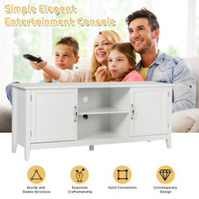 Load image into Gallery viewer, Entertainment Media TV Stand with Storage Cabinets-White