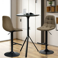 Load image into Gallery viewer, 2Pcs Adjustable Bar Stools Swivel Counter Height Linen Chairs -Brown