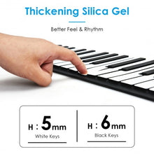 Load image into Gallery viewer, 88 Key Electronic Roll Up Piano Silicone Keyboard-Black