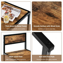 Load image into Gallery viewer, 3 Pcs Dining Set Compact Table and 2 Chair w/Metal Frame for for Small Space-CF