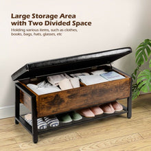 Load image into Gallery viewer, Industrial Storage Shoe Bench with Two Divided Space