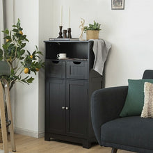 Load image into Gallery viewer, Bathroom Wooden Side Cabinet with 2 Drawers and 2 Doors-Coffee