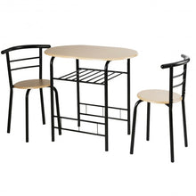 Load image into Gallery viewer, 3 pcs Home Kitchen Bistro Pub Dining Table 2 Chairs Set-Natural