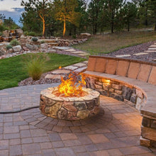 Load image into Gallery viewer, 28'' Propane Gas Fire Pit Outdoor 40 000 BTU Stone-Brown