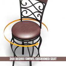 Load image into Gallery viewer, 360 Degree Swivel Bar Stools Set of 2 with Leather Padded Seat