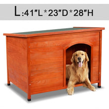 Load image into Gallery viewer, Wood Weather Resistant Home Outdoor Ground Dog House-L