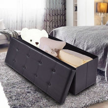 Load image into Gallery viewer, 45" Large Folding Ottoman Storage Seat-Black