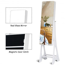Load image into Gallery viewer, Standing Armoire Organizer Jewelry Cabinet w/ LED -White