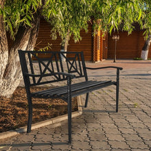 Load image into Gallery viewer, Patio Garden Bench Steel Frame Park Yard Outdoor Furniture